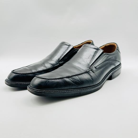 Ecco Shoes Mens EU 47 US 13 Black Leather Driving Loafers Slip On Casual Comfort - Picture 4 of 13